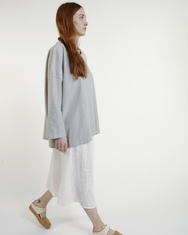 Revisited Matters Tubular Collar Sweatshirt in Blue Revisited Matters Tubular Collar Sweatshirt in Blue