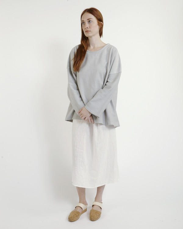 Revisited Matters Tubular Collar Sweatshirt in Blue Revisited Matters Tubular Collar Sweatshirt in Blue