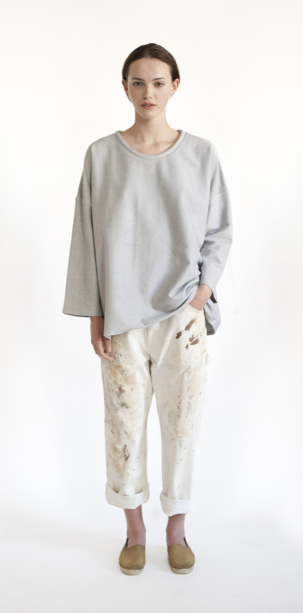 Revisited Matters Tubular Collar Sweatshirt in Blue Revisited Matters Tubular Collar Sweatshirt in Blue