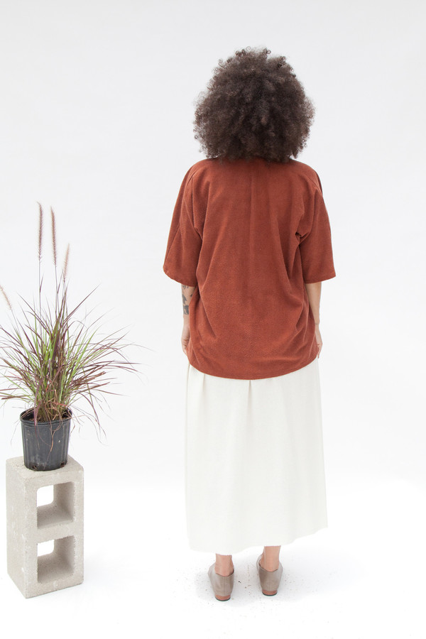 Miranda Bennett Muse Top, Silk Noil in Rust Miranda Bennett Muse Top, Silk Noil in Rust