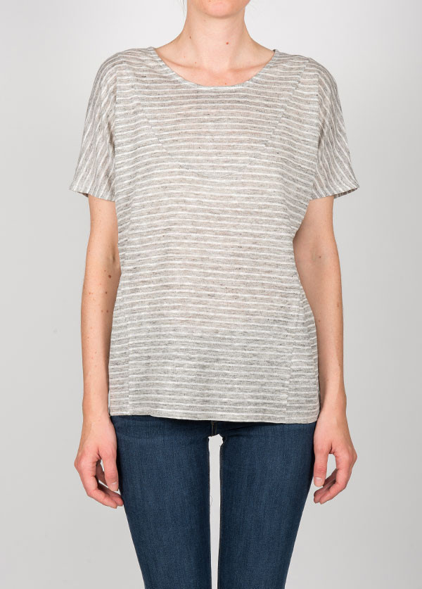 Objects Without Meaning - Basia Tee in Platinum Stripe Objects Without Meaning - Basia Tee in Platinum Stripe
