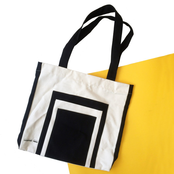 Slow and Steady Wins the Race Inventory Books Bag in Canvas, Black, Blue Slow and Steady Wins the Race Inventory Books Bag in Canvas, Black, Blue