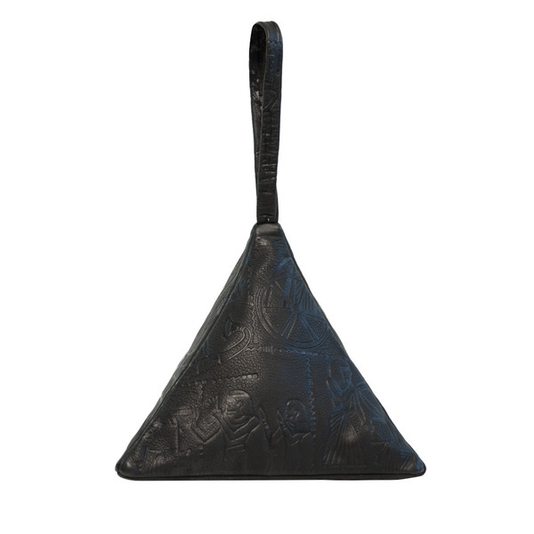 Pyramid Bag, Embossed Black Pyramid Bag, Embossed Black