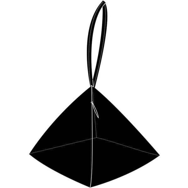 Pyramid Bag, Embossed Black Pyramid Bag, Embossed Black