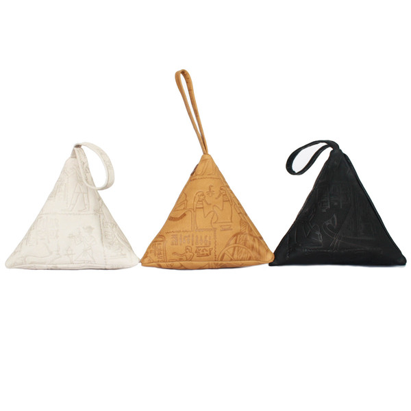 Pyramid Bag, Embossed Tan Pyramid Bag, Embossed Tan