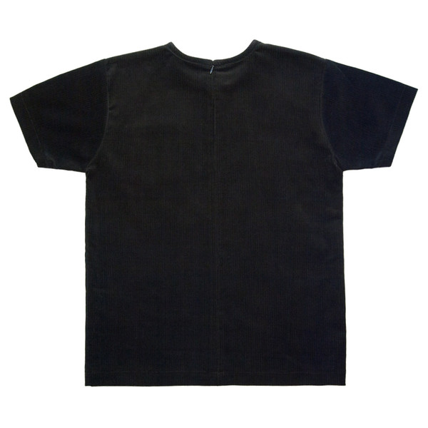 White T-Shirt in Black Corduroy White T-Shirt in Black Corduroy