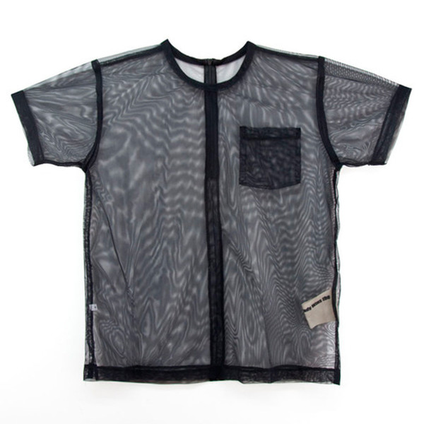 White T-Shirt in Black Mesh White T-Shirt in Black Mesh