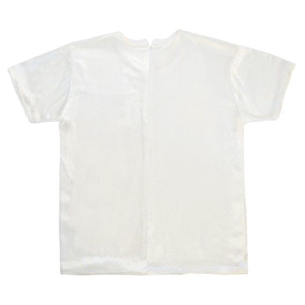 White T-Shirt in Panne Velvet White T-Shirt in Panne Velvet