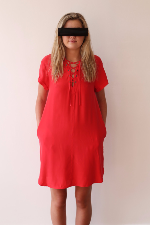 FRAME Denim Lace Up Dress FRAME Denim Lace Up Dress