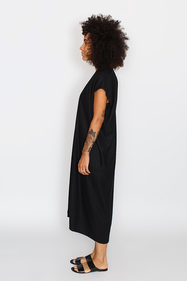 Miranda Bennett Everyday Dress, Oversized, Silk Noil in Black Miranda Bennett Everyday Dress, Oversized, Silk Noil in Black