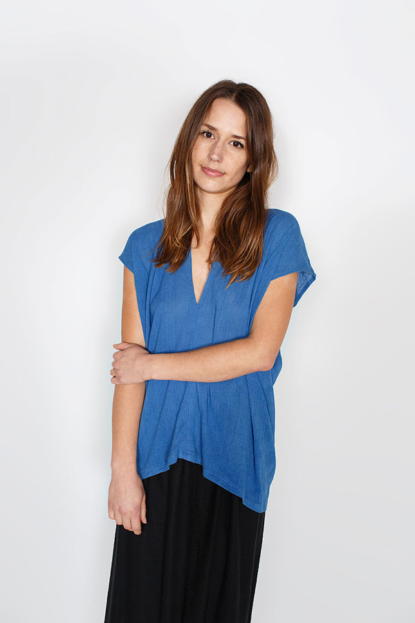 Miranda Bennett Everyday Top, Cotton Gauze in Indigo Miranda Bennett Everyday Top, Cotton Gauze in Indigo