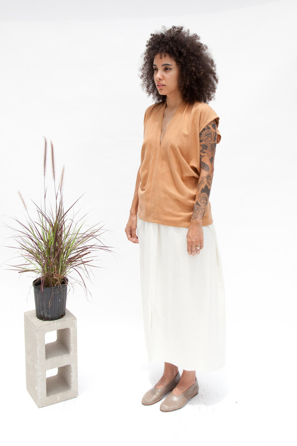 Miranda Bennett Everyday Top, Silk Noil in Camel Miranda Bennett Everyday Top, Silk Noil in Camel