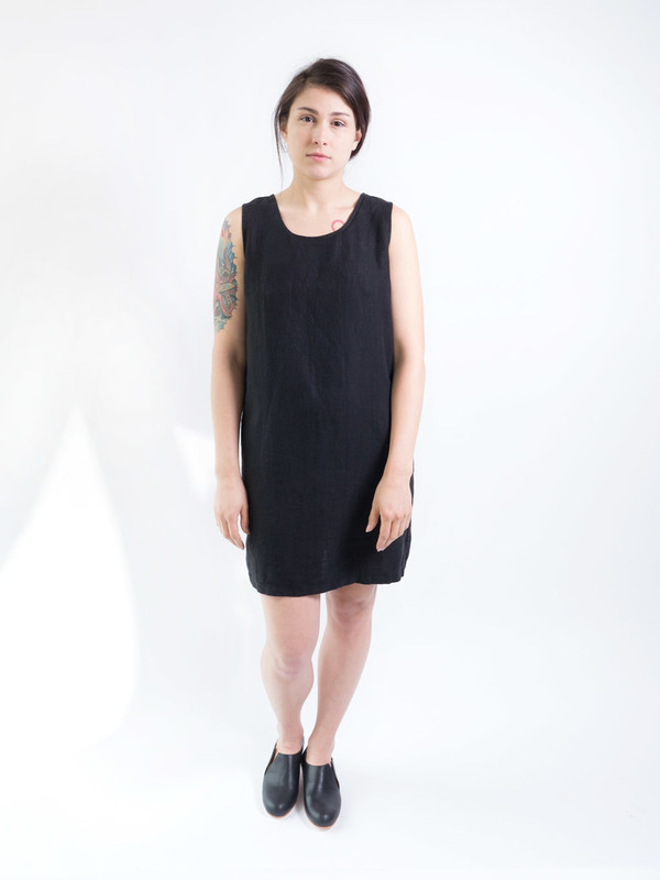 DUO NYC Vintage Black Linen Tank Dress DUO NYC Vintage Black Linen Tank Dress