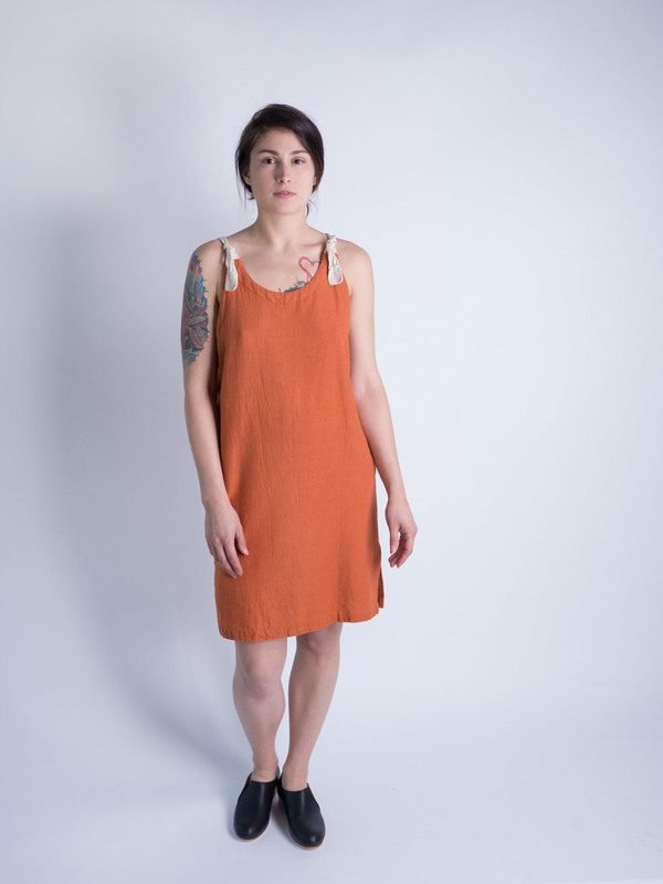 DUO NYC Vintage Orange Linen Dress DUO NYC Vintage Orange Linen Dress