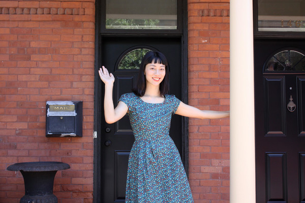 Birds of North America Macaw Dress (Teal Fans) Birds of North America Macaw Dress (Teal Fans)