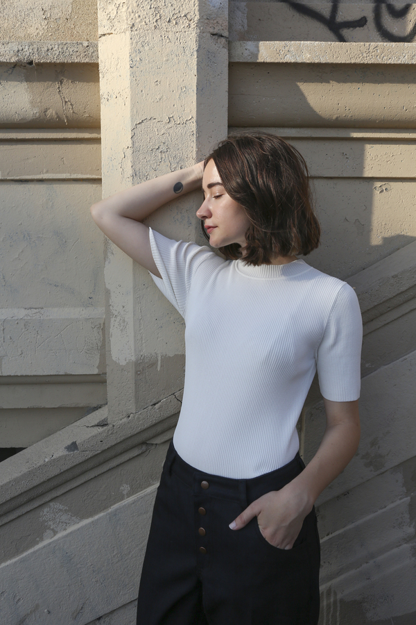 PRE-ORDER - Objects Without Meaning Rib Tee, White PRE-ORDER - Objects Without Meaning Rib Tee, White