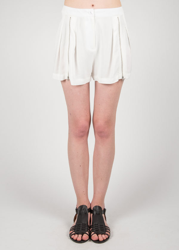 Something Else - Zippered Front Short in Ivory Something Else - Zippered Front Short in Ivory