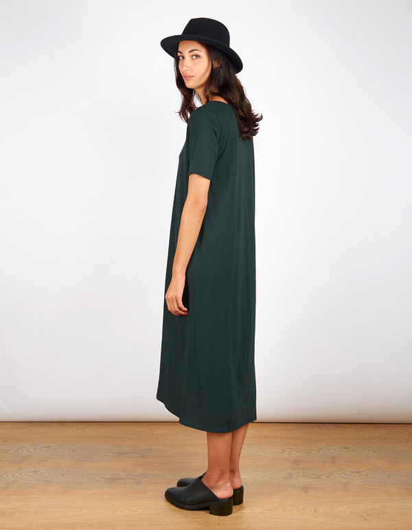 Kowtow Building Block T-Shirt Dress Bottle Green Kowtow Building Block T-Shirt Dress Bottle Green