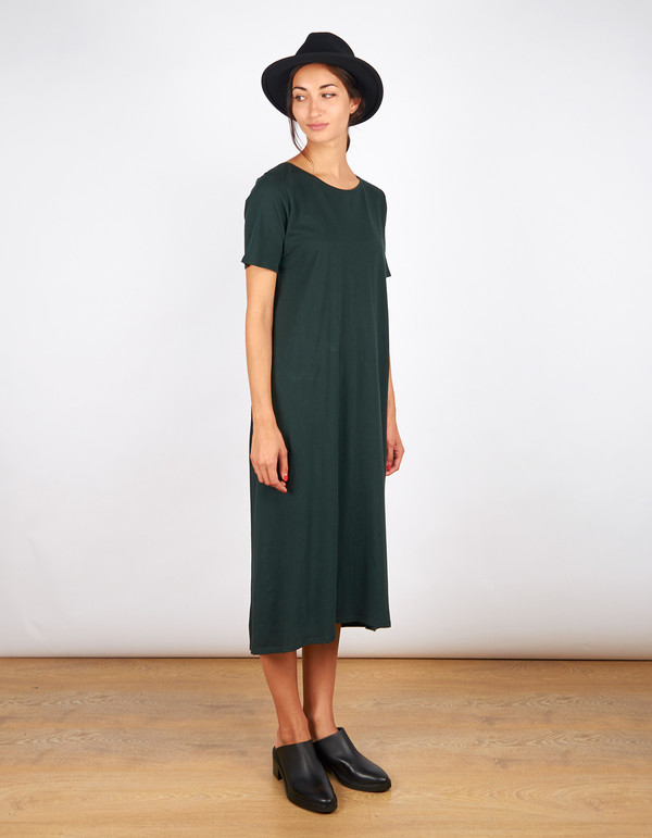Kowtow Building Block T-Shirt Dress Bottle Green Kowtow Building Block T-Shirt Dress Bottle Green