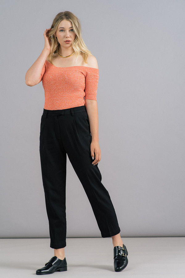 Ganni Michi Rib Off-The-Shoulder Top Ganni Michi Rib Off-The-Shoulder Top