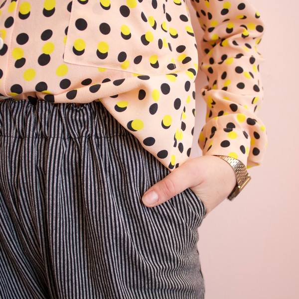 Dusen Dusen collared buttondown - peach double dot Dusen Dusen collared buttondown - peach double dot