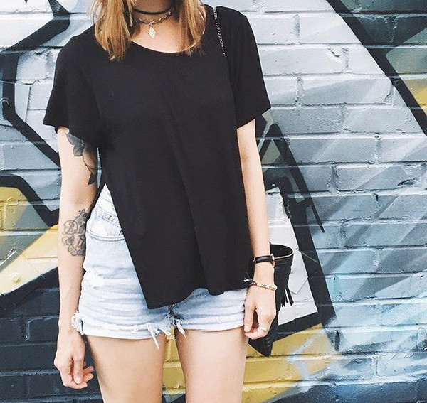 Menage A Deux High-Slit Crew Neck Menage A Deux High-Slit Crew Neck