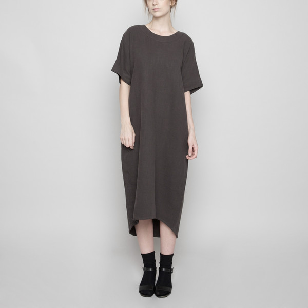 7115 by Szeki Relaxed Boat-Neck Midi- Grey FW16 7115 by Szeki Relaxed Boat-Neck Midi- Grey FW16