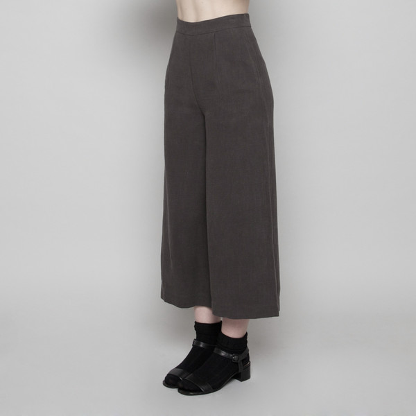 7115 by Szeki Wide-Legged Cropped Trouser-Gray FW16 7115 by Szeki Wide-Legged Cropped Trouser-Gray FW16