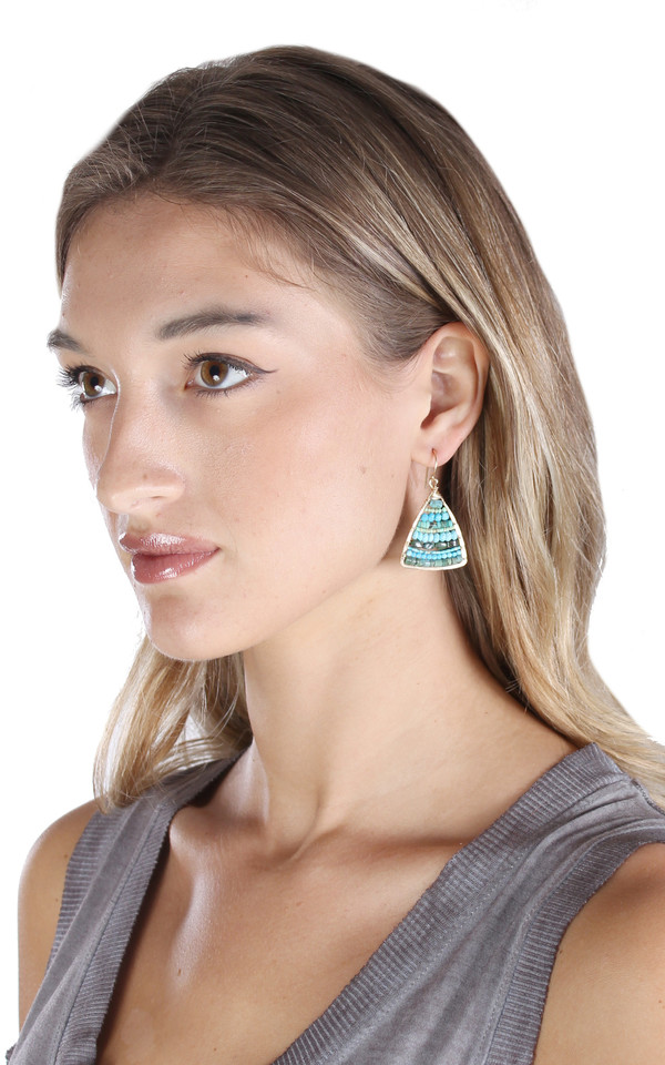 James and Jezebelle Turquoise Triangle Paddle Earring James and Jezebelle Turquoise Triangle Paddle Earring