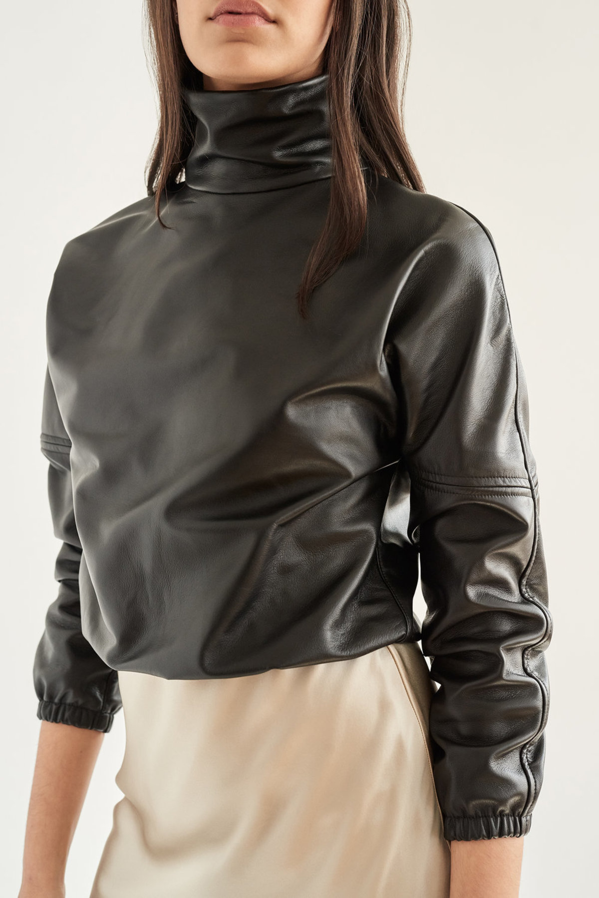 Alyson Eastman Leather Turtleneck 