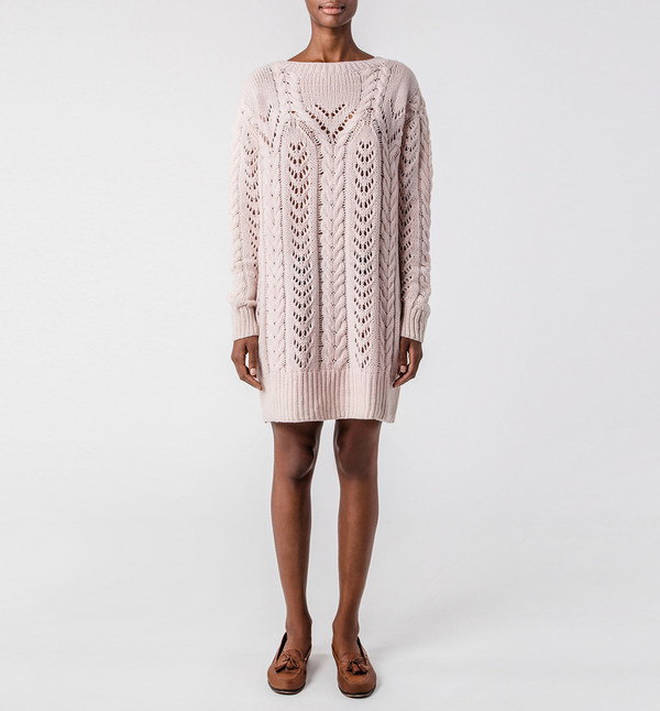 Ryan Roche Fisherman Sweater Apricot Ryan Roche Fisherman Sweater Apricot