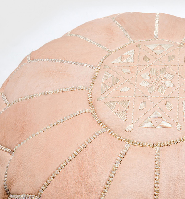 MindaHome Moroccan Embroidered Pouf MindaHome Moroccan Embroidered Pouf