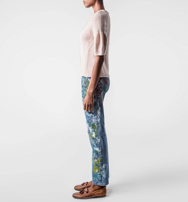 Ryan Roche Puff Short Sleeve Shirt Apricot Ryan Roche Puff Short Sleeve Shirt Apricot