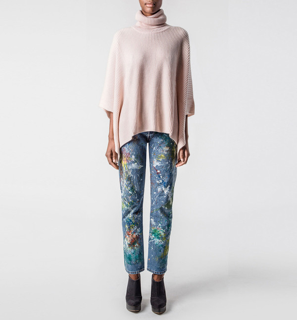 Ryan Roche Short Poncho Apricot Ryan Roche Short Poncho Apricot
