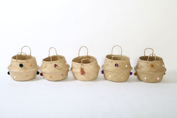 Folk Fortune taupe and plum pom pom slippers Folk Fortune taupe and plum pom pom slippers