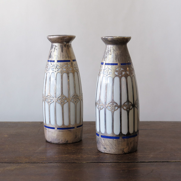 Erica Tanov silver overlay vases Erica Tanov silver overlay vases