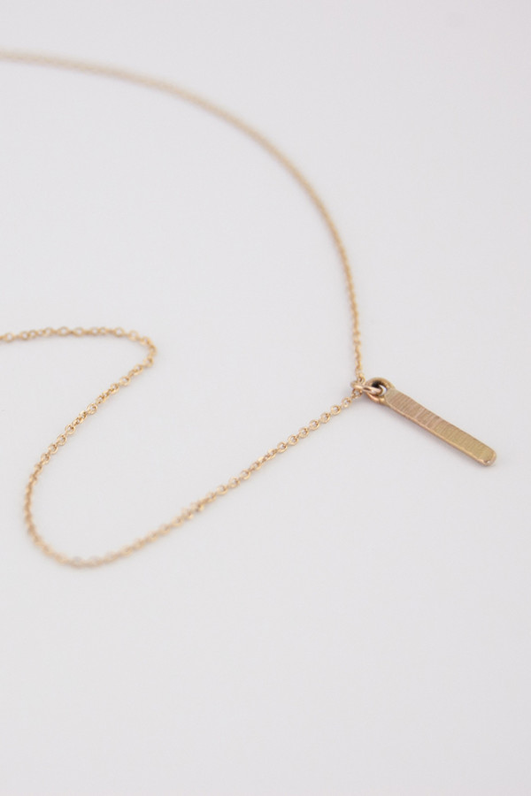Emi Grannis Hammered Bar Necklace 14k Yellow Gold Emi Grannis Hammered Bar Necklace 14k Yellow Gold