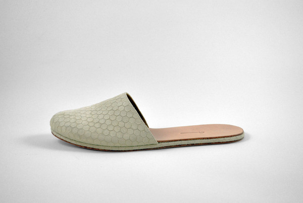 The Palatines Shoes Cognitio Mule - Beige Hex Leather The Palatines Shoes Cognitio Mule - Beige Hex Leather