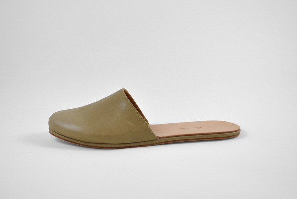The Palatines Shoes Cognitio Mule - Olive Leather The Palatines Shoes Cognitio Mule - Olive Leather