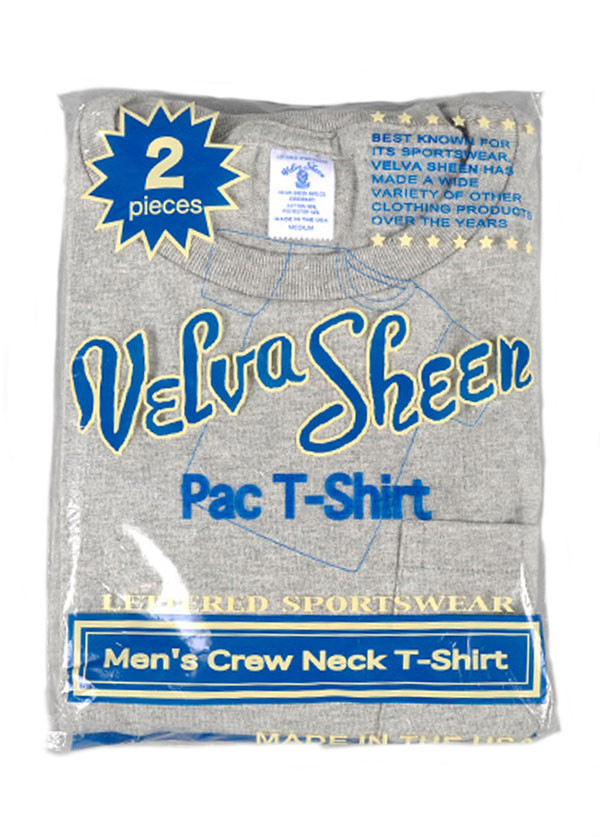 Velva Sheen - Crew Neck Pocket T-Shirt 2-Pack in Heather Grey Velva Sheen - Crew Neck Pocket T-Shirt 2-Pack in Heather Grey