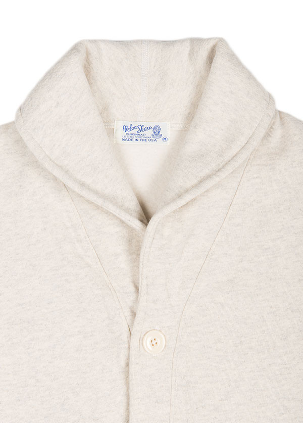 Velva Sheen - Men's Shawl Cardigan in Oatmeal Heather Velva Sheen - Men's Shawl Cardigan in Oatmeal Heather
