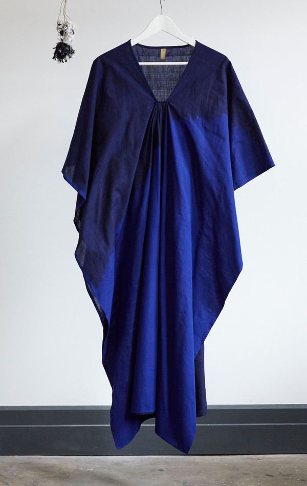 Two New York Blue ikat degrade caftan Two New York Blue ikat degrade caftan