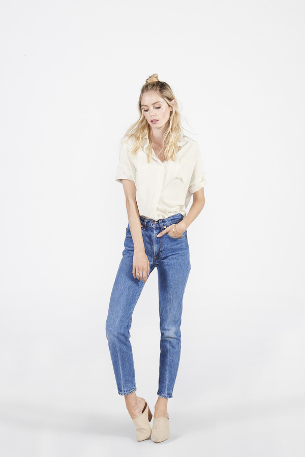 August Button Down - Ivory August Button Down - Ivory