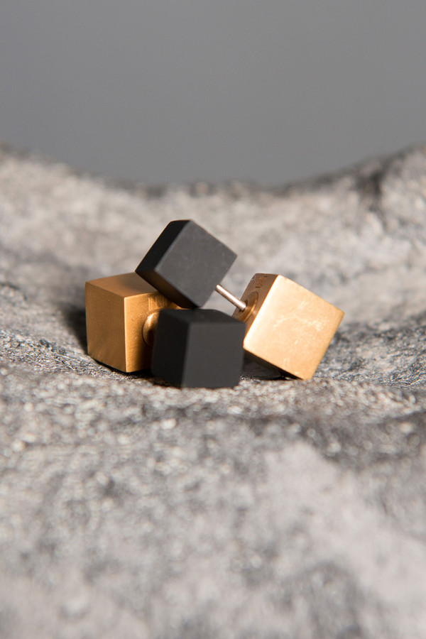 Ming Yu Wang Matte Eclipse Block Earrings Ming Yu Wang Matte Eclipse Block Earrings