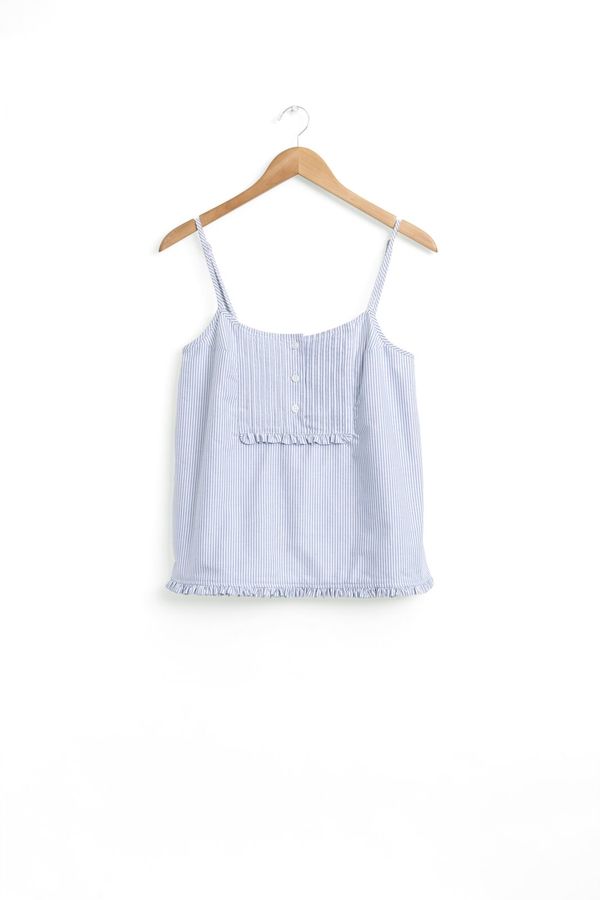 The Sleep Shirt Pin Tuck Camisole in Blue Oxford Stripe The Sleep Shirt Pin Tuck Camisole in Blue Oxford Stripe