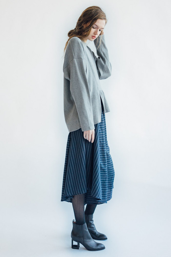 REIFhaus Ripple Sweater in Heather Rib Knit REIFhaus Ripple Sweater in Heather Rib Knit