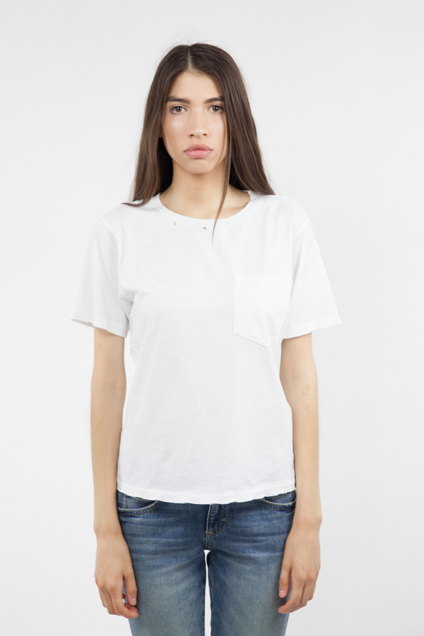 AMO Tomboy Pkt Tee - White AMO Tomboy Pkt Tee - White