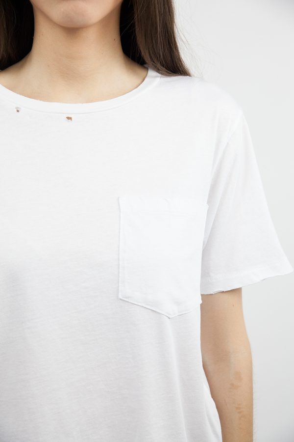 AMO Tomboy Pkt Tee - White AMO Tomboy Pkt Tee - White