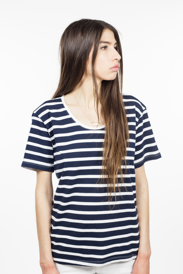 Kowtow Building Block Scoop Tee - Navy & White Kowtow Building Block Scoop Tee - Navy & White