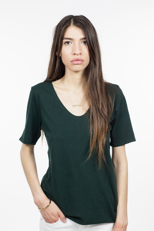 Kowtow Building Block V Tee - Bottle Green Kowtow Building Block V Tee - Bottle Green